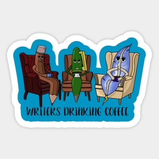 Writers Drinking Coffee Sticker